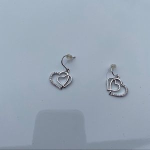 Silver heart earrings